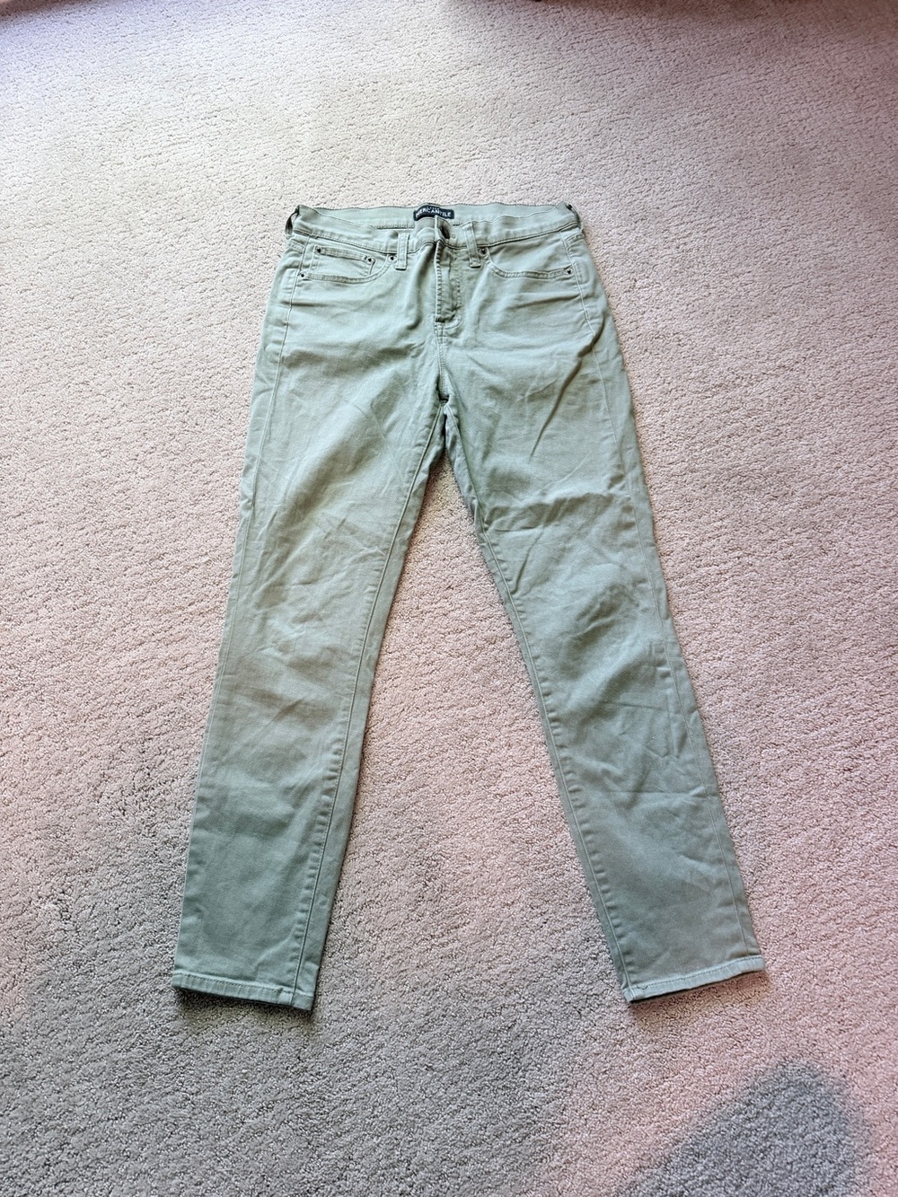 J crew mercantile Slim Fit Olive Green Jeans, 28